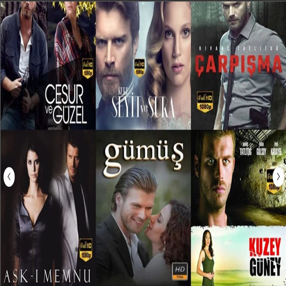 Kivanc Tatlitug Series with English Subtitles *All TV Series (6 in 1 Pack)* Ask-i Memnu + Carpisma + Cesur ve Guzel + Gumus + Kurt Seyit ve Sura + Kuzey Guney All Episodes in *USB*