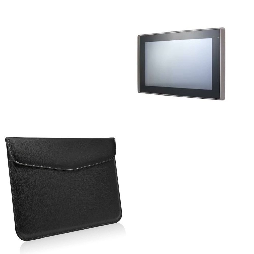 BoxWave Case Compatible with AIS ITM-TMNA0U-07AC-000C - Executive Leather Pouch, Slim Leather Sleeve Cover with Soft Lining - Jet Black