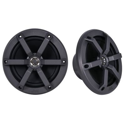 JVC CS-MS620 6.5-Inch 2 Way Coaxial Waterproof Marine/Car Motorsports Boat Audio Speakers, Pair, 4 Ohm, 100 Peak Watts (Black)