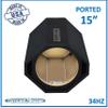 15" Single Ported/Vented Bass Tube 34Hz Subwoofer Enclosure Ground Shaker Car Audio Sub Box view 2