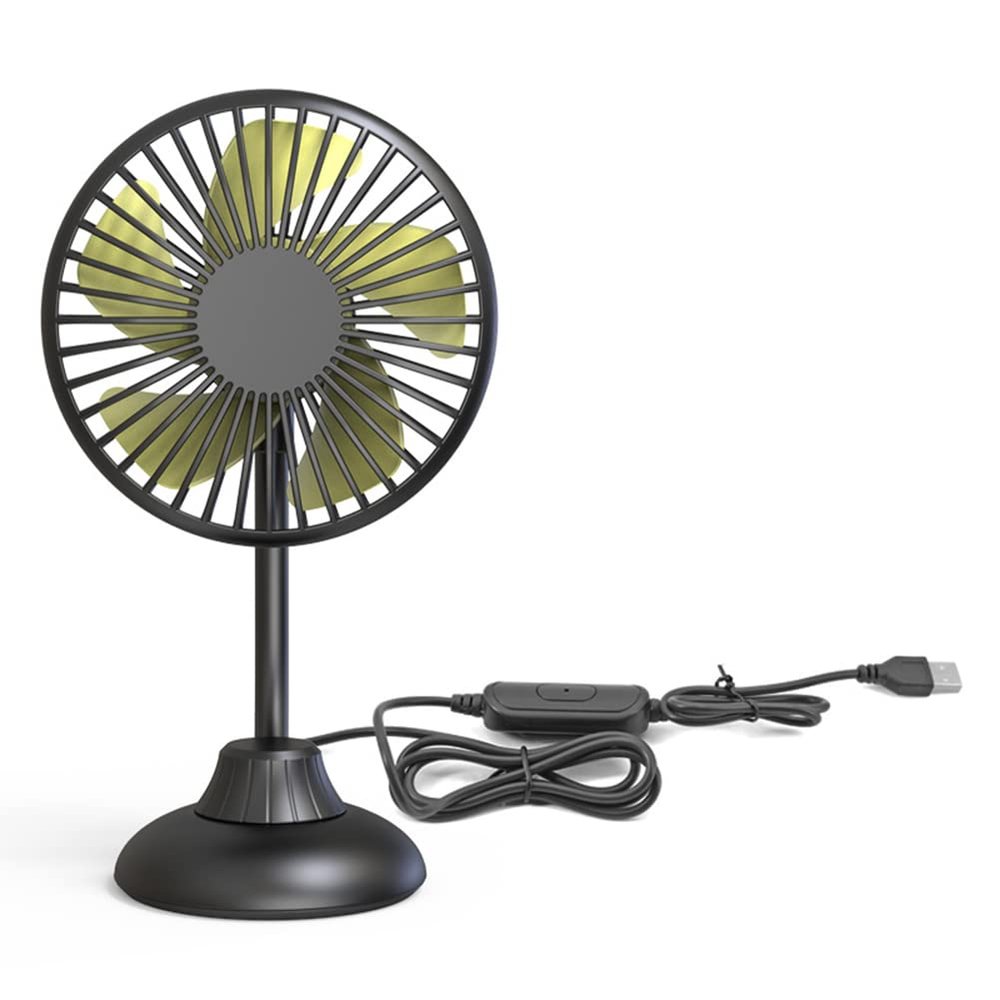 ihreesy USB Desk Fan,360Rotation Portable USB Fan Car Cooling Fan Small Quiet Desktop Fan with USB Charging Cable for Office Sports Travel Camping Family,Black