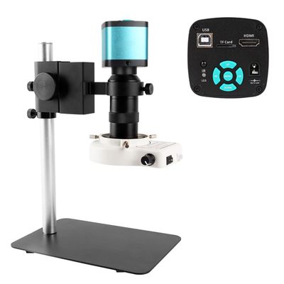 Microscope Accessories Kit 4K 48MP HDMI USB Digital Video Monocular Microscope Camera Continus Zoom 180X 130X C Mount Microscope Slides (Color : A)