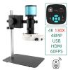 Microscope Accessories Kit 4K 48MP HDMI USB Digital Video Monocular Microscope Camera Continus Zoom 180X 130X C Mount Microscope Slides (Color : A) view 2