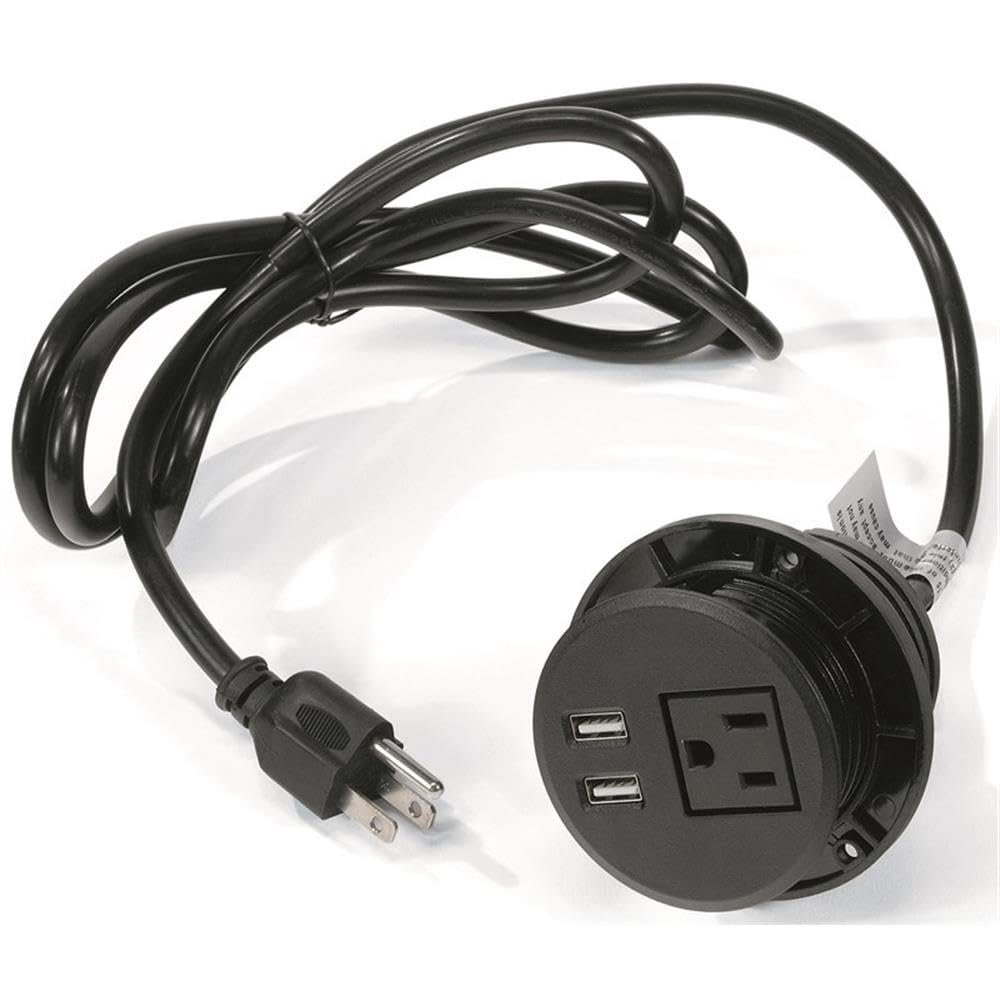 UrbanPro Office Plastic and Rubber Wire Power Grommet in Black