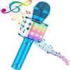 JUGTL Wireless Bluetooth Microphone Mobile Phone K Song Treasure Microphone Speaker Integrated Home Wireless Capacitor Microphone (Blue) view 1