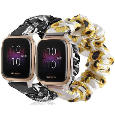 2 Packungen kompatibel mit Garmin Venu/Vivoactive 3/Venu Sq/Galaxy Active 4 40 mm 44 mm/Forerunner 245/645 Bnder fr Damen und Mdchen, Haargummi, Armband, elastische Bnder fr 20 mm Uhr (Farben A)