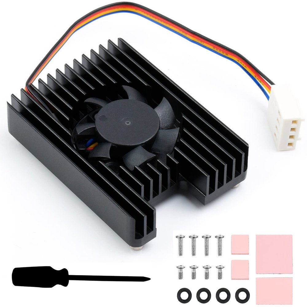 Dedicated All-in-One 3007 Cooling Fan for Raspberry Pi Compute Module 4 CM4,Speed Adjustable 800010% RPM, with Thermal Tapes