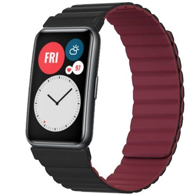 Sport Wristband Compatible with Huawei Watch FIT,KangPlus Soft Silicone Replacement Band Magnetic Close Sport Adjustable Strap for Women Men Adjustable 5.5-8.1 inch