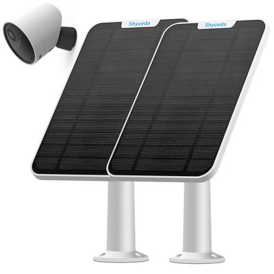 4W Solar Panel Charging Compatible with SimpliSafe Outdoor Security Camera only, with 13.1ft Waterproof Charging Micro-USB Head Cable, IP65 Weatherproof,Includes Secure Wall Mount(White)