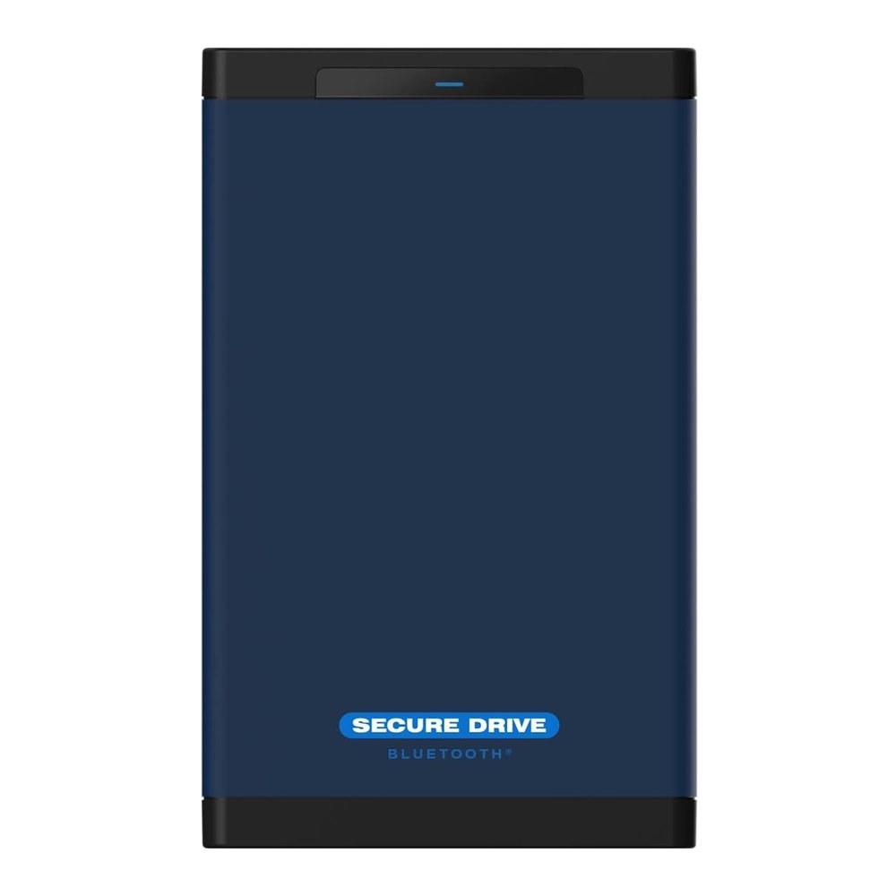 SecureData SecureDrive BT 1TB Hardware Encrypted USB 3.0 Ext Drive FIPS 140-2 Level 3 Unlock via Phone app TAA Compliant, CJIS, HIPAA, CMMC, GDPR Compliant, Works with Mac and Win Free AV