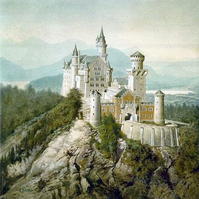 Adolf Hitler : Neuschwanstein : 1914 : Archival Quality Art Print