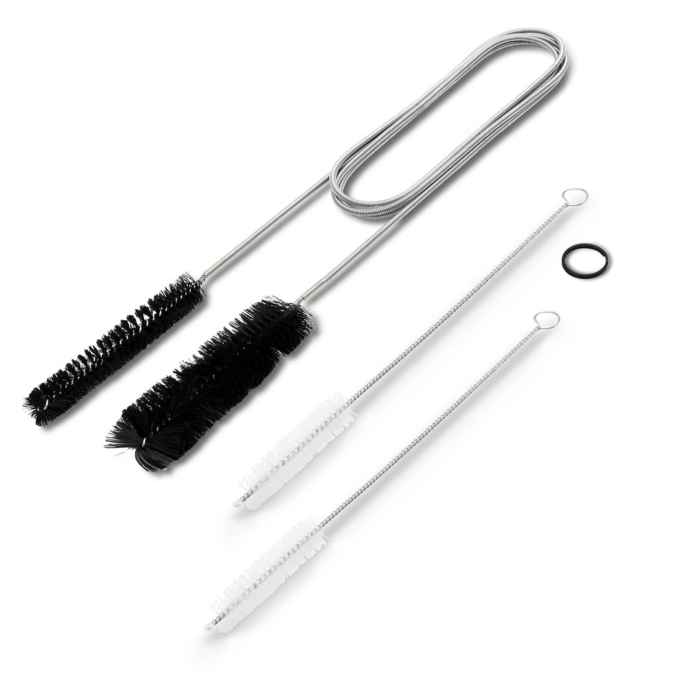 Flexible Drain Cleaning Brush (72" Long) for Drains, Bottles, Bathroom Sink, Bathtub, Shower, and Kitchen Sink, Heavy-Duty Double Ended Nylon with Elastic Hose, Bathroom Essentials, Black