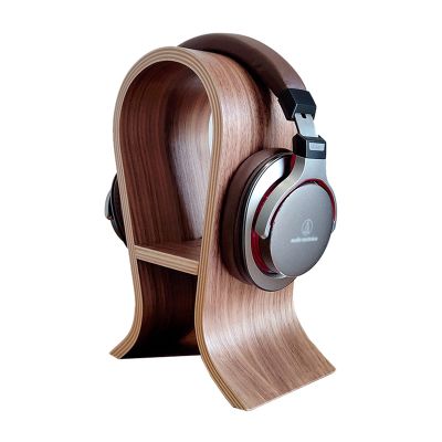 TOMYEUS Wooden Headphone Stand - Stand for Headphones Walnut Finished Playground Display Creative Computer Creative Tablet Earphone Holder Headset Holder