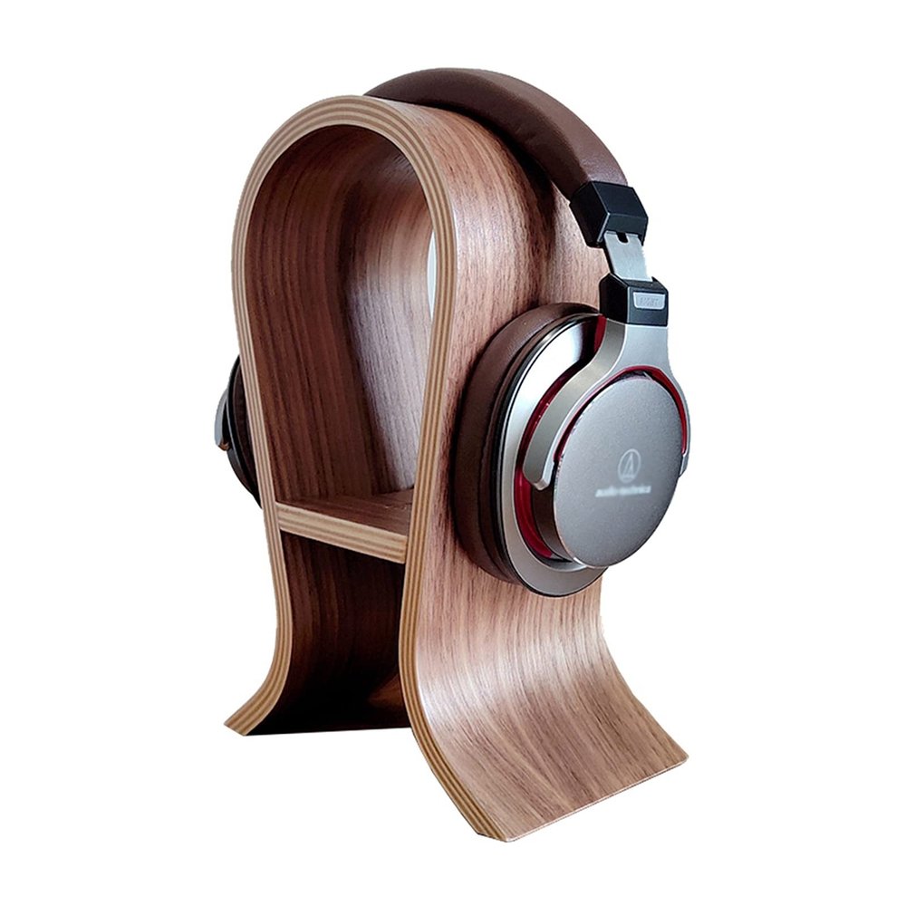 TOMYEUS Wooden Headphone Stand - Stand for Headphones Walnut Finished Playground Display Creative Computer Creative Tablet Earphone Holder Headset Holder