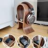 TOMYEUS Wooden Headphone Stand - Stand for Headphones Walnut Finished Playground Display Creative Computer Creative Tablet Earphone Holder Headset Holder view 3