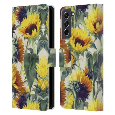 Head Case Designs Officially Licensed Micklyn Le Feuvre Sunflowers Forever Florals Leather Wallet Case Compatible with Samsung Galaxy S21 FE 5G