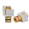Besmelody Speaker Post Snap-in Banana Keystone Jack - White, 6pcs view 2