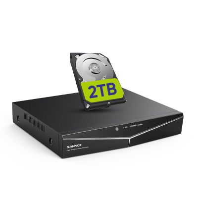 DVR for Security Camera, SANNCE 5MP 8CH CCTV DVR with 2TB Hard Drive, H.264+ Hybrid 5-in-1 Surveillance Recorder for 8CH Analog and 2CH IP Cameras, Remote Access, Motion Detection, 7/24 Recording