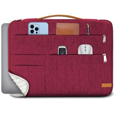 KINGSLONG 13.3 inch Laptop Sleeve Bag, Slim Shockproof Handbag, Computer Carrying Case Cover Compatible with MacBook Air/Pro,Acer Asus Dell HP Red