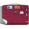 KINGSLONG 13.3 inch Laptop Sleeve Bag, Slim Shockproof Handbag, Computer Carrying Case Cover Compatible with MacBook Air/Pro,Acer Asus Dell HP Red view 1