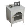 Bedroom Nightstands Oak Nightstand with 2 Storage, Bedside Tables Pull the Glass Cabinet Door Simple Style Bedside Storage Cabinet for Bedroom Living Room, Free Installation Beside Table for Living Ro view 1