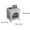 Bedroom Nightstands Oak Nightstand with 2 Storage, Bedside Tables Pull the Glass Cabinet Door Simple Style Bedside Storage Cabinet for Bedroom Living Room, Free Installation Beside Table for Living Ro view 4