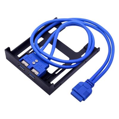 Hbaebdoo 2 USB 3.0 Front Panel Floppy Disk 20 Pin USB3.0 Hub Expansion Cable Plastic Bracket for PC Desktop