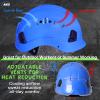 AOLAMEGS Construction Blue Hard Hats - Adjustable Vented Hard Hat with Visor for Men Women ABS Safety Helmet 6-Point Suspension Work Safety Helmet for Outdoor Height Industrial (with Clear Visor) view 4