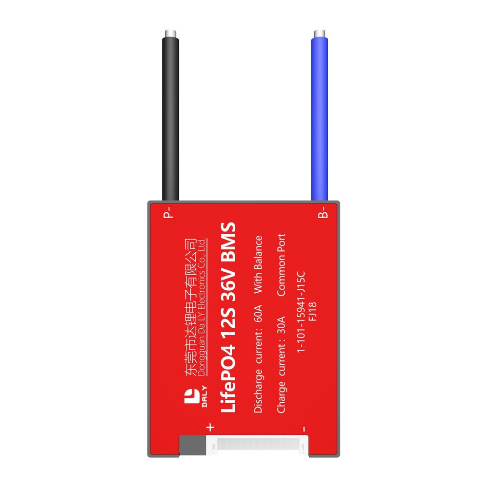 DALY 12S 36V Lifepo4 BMS 60A Battery Pack Protection Board with Common Port and Balance Leads for Home DIY 18650 Battery Electronic Device