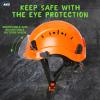 AOLAMEGS Construction Vented Hard Hats -Adjustable Vented Hard Hat with Visor for Men Women ABS Safety Helmet 6-Point Suspension Work Hardhats for Outdoor Height Industrial (Orange Clear Visor) view 3