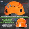 AOLAMEGS Construction Vented Hard Hats -Adjustable Vented Hard Hat with Visor for Men Women ABS Safety Helmet 6-Point Suspension Work Hardhats for Outdoor Height Industrial (Orange Clear Visor) view 4