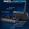 Pyle Wireless Bluetooth Transmitter Receiver - Audio Transmitting Box for TV Home Stereo, LCD Display, Optical, and AUX Audio Jacks, Bluetooth Version: 5.0 view 2