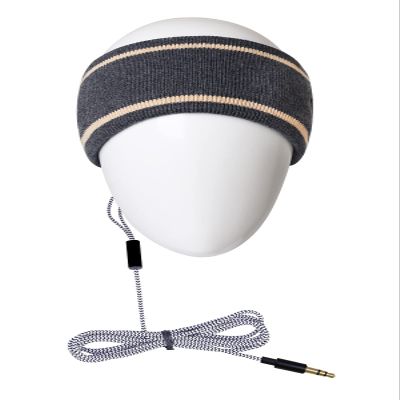 MMUSS Sleep Headphones with Knit Wool Headband with Ultra Thin Stereo Speakers.Perfect for Sports,Sleeping,Air Travel,Meditation and Relaxation (Grey)