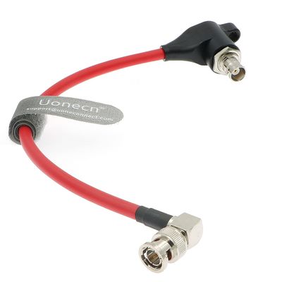 Uonecn HD SDI-Protector Cable SDI Cord Galvanic-Isolators BNC Male to Right Angle BNC Female for RED-Komodo Camera 20CM (Red/Right Angle)