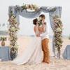 FUHSY Wedding Arch Draping Fabric Grey Sheer Drapes 2 Panels 20FT Chiffon Curtains for Backdrop Swag Curtain for Wedding Decor Chiffon Arch Drapes Ceiling Archway for Engagement Ceremony view 2