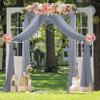 FUHSY Wedding Arch Draping Fabric Grey Sheer Drapes 2 Panels 20FT Chiffon Curtains for Backdrop Swag Curtain for Wedding Decor Chiffon Arch Drapes Ceiling Archway for Engagement Ceremony view 3