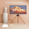 Ergounion Tripod TV Stand for 32-75 Inch Screen up to 77lbs, Height Adjustable Easel TV Floor Stand with Wood Legs and Cable Ties view 2