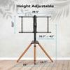 Ergounion Tripod TV Stand for 32-75 Inch Screen up to 77lbs, Height Adjustable Easel TV Floor Stand with Wood Legs and Cable Ties view 4