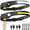 Headlamp Rechargeable 2PCS, 230 Wide Beam Head Lamp LED with Motion Sensor for Adults - Camping Accessories Gear, Waterproof Head Light Flashlight for Hiking, Running, Repairing, Fishing, Cycling view 1