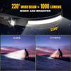 Headlamp Rechargeable 2PCS, 230 Wide Beam Head Lamp LED with Motion Sensor for Adults - Camping Accessories Gear, Waterproof Head Light Flashlight for Hiking, Running, Repairing, Fishing, Cycling view 2