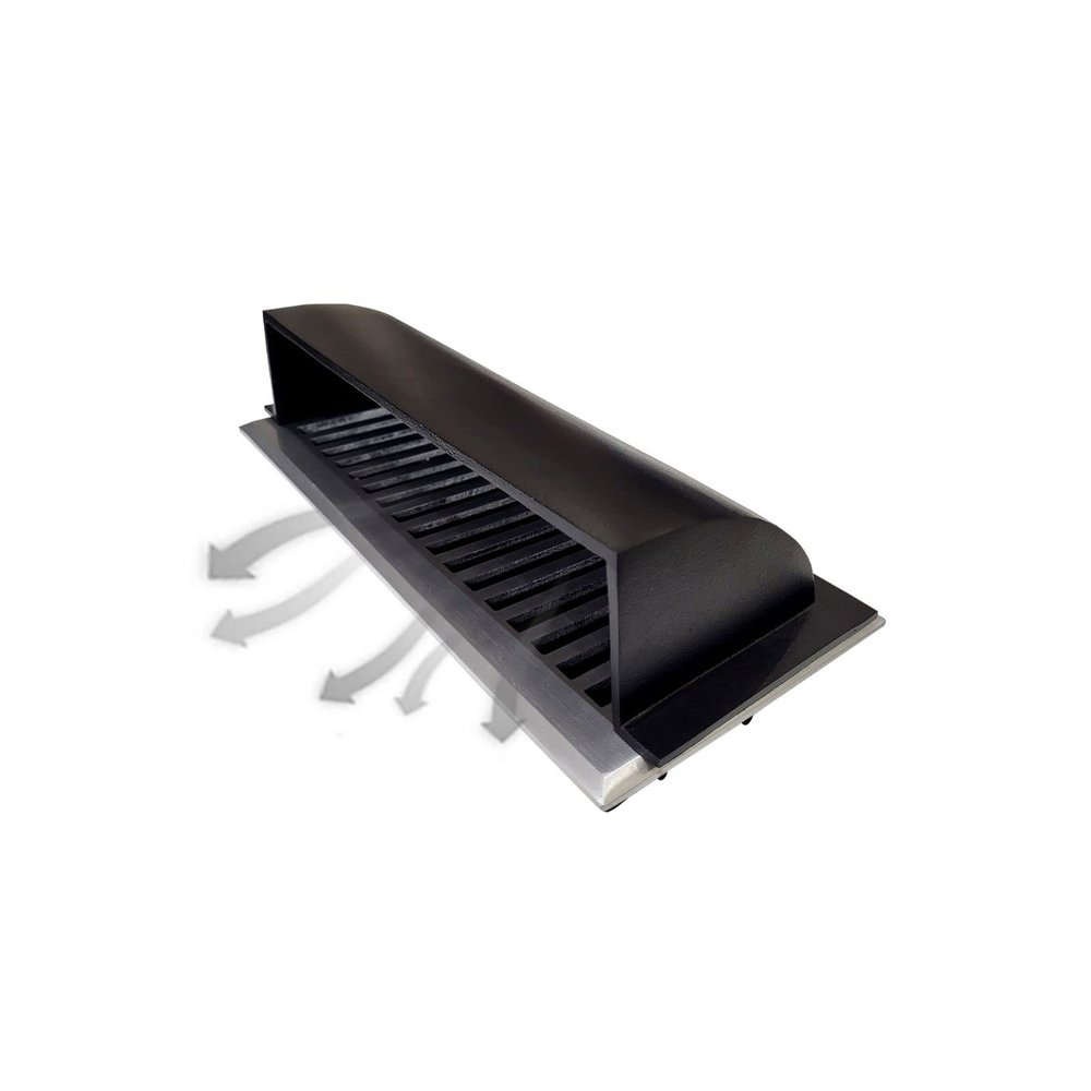 Prima Decorative Hardware Floor Vent Air Deflector/Diverter 4"x10"  Dome Design, Heavy Duty, Cast Aluminum Air Vent Deflectors - Rust Free, Powder Coated Finish Floor Vent Deflectors - Black
