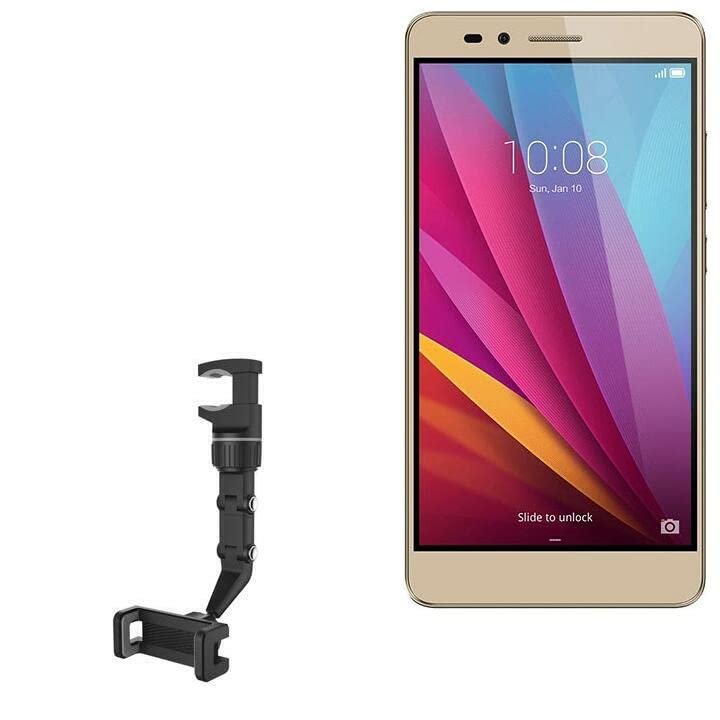 BoxWave Car Mount Compatible with Honor 5X - Rearview Mirror Car Mount, Rear View Mirror Adjustable GPS Car Mount - Jet Black