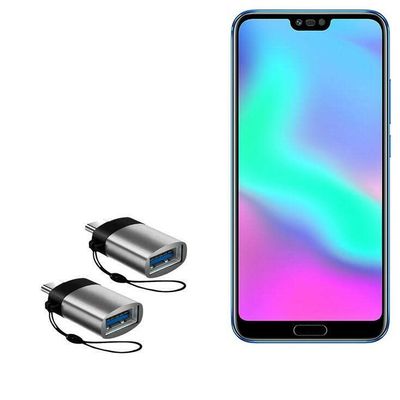 BoxWave Cable Compatible with Honor 10 - USB-C to A PortChanger (2-Pack), USB Type-C OTG USB Portable Keychain - Slate Black