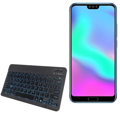 BoxWave Keyboard Compatible with Honor 10 - SlimKeys Bluetooth Keyboard - with Backlight, Portable Slim LED 7 Colors - Jet Black