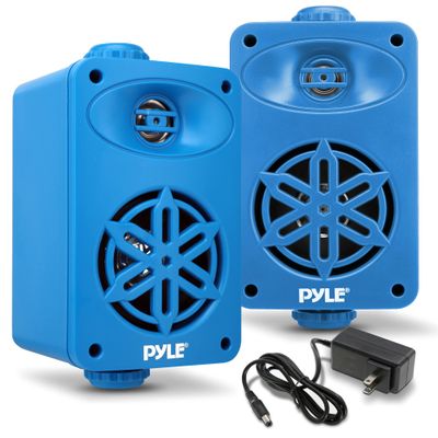 PyleUsa Bluetooth In/outdoor Speakers Pair - 200 Watt Dual Waterproof 3.5 2-Way Full Range System w/ 1/2 High Compliance Polymer Tweeter - Home, Boat, Marine, Deck, Patio, Poolside - PDWRBT36BL