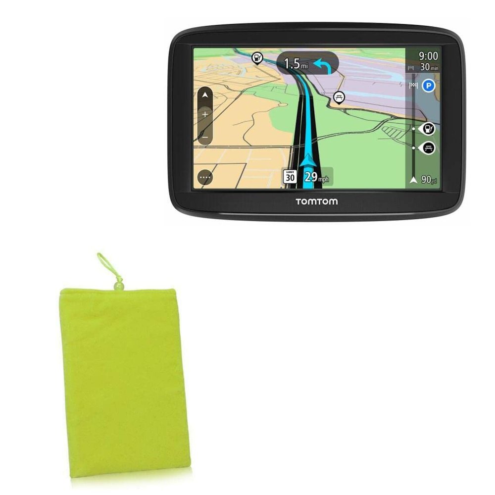 BoxWave Case Compatible with Tomtom VIA 1625TM - Velvet Pouch, Soft Velour Fabric Bag Sleeve with Drawstring - Olive Green