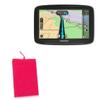 BoxWave Case Compatible with Tomtom VIA 1625TM - Velvet Pouch, Soft Velour Fabric Bag Sleeve with Drawstring - Cosmo Pink view 1