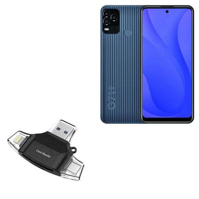 BoxWave Smart Gadget Compatible with BLU G71+ - AllReader SD Card Reader, microSD Card Reader SD Compact USB - Jet Black