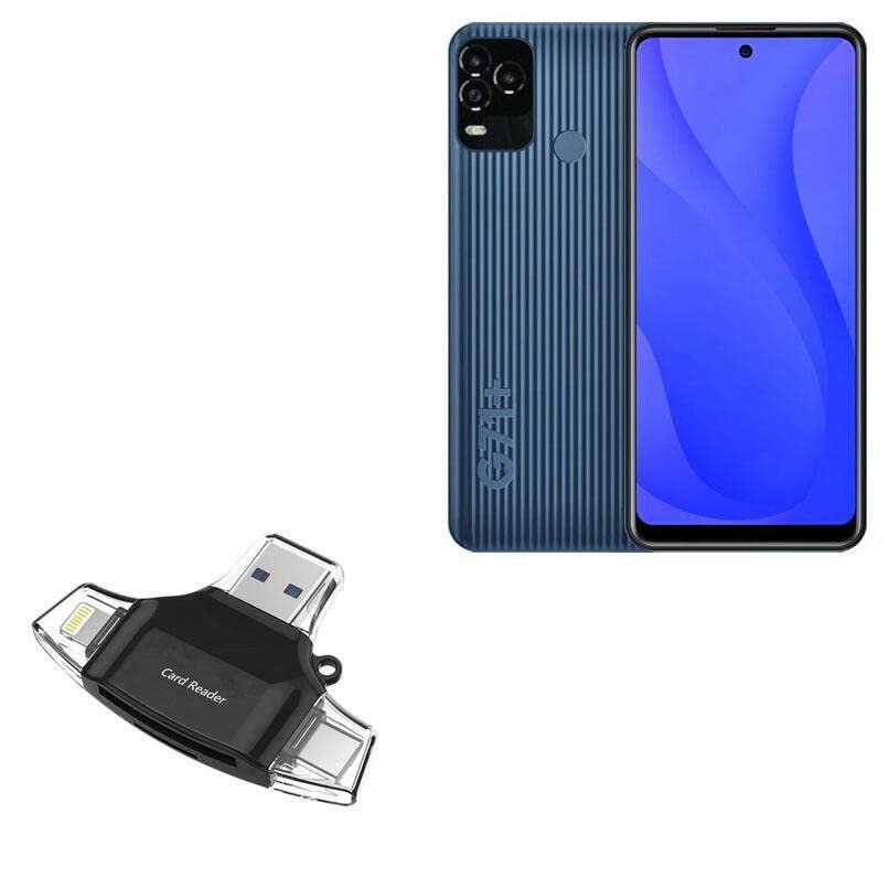 BoxWave Smart Gadget Compatible with BLU G71+ - AllReader SD Card Reader, microSD Card Reader SD Compact USB - Jet Black