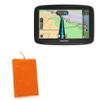 BoxWave Case Compatible with Tomtom VIA 1625TM - Velvet Pouch, Soft Velour Fabric Bag Sleeve with Drawstring - Bold Orange view 1